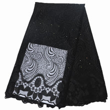 Load image into Gallery viewer, african lace fabric 2021 high quality lace nigerian lace fabric for women dress african tulle lace with stones 5yards per piece