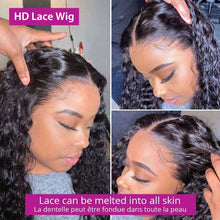 Load image into Gallery viewer, Water Wave 4x4 Frontal Wigs Pre-Plucked Hairline Peruvian Remy Hair HD Lace Closure Wigs For Black Women Curly Human Hair Wigs
