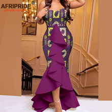 Load image into Gallery viewer, African Dresses for Women Strapless High Waist Sleeveless Ankara Print Maxi Dress Elegant Party Wedding Evening Wear A2125039