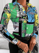 Load image into Gallery viewer, Printed Shirt Women 2022 autumn Elegant Office Ladies Blouse Clothes Fashion Lapel Long Sleeve Buttons Casual Tops For Woman