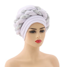 Load image into Gallery viewer, Latest African Auto Geles Headtie Already Made Headties Shinning Sequins Turban Cap for Women Ready Female Head Wraps