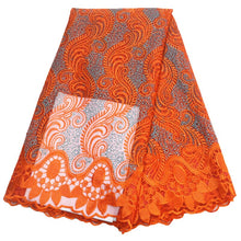 Load image into Gallery viewer, african lace fabric 2021 high quality lace nigerian lace fabric for women dress african tulle lace with stones 5yards per piece