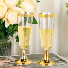 Load image into Gallery viewer, 30pcs Gold Champagne Flutes Plastic Disposable Plastic Glasses Wine Toasting Wedding Party Cocktail Cups Celebration Supplies
