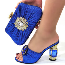 Load image into Gallery viewer, 2022 Lastest Noble and Elegangt Fashionable Special Style Ladies Shoes and Bag Set in Green Color for Party and Wedding