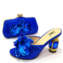 Load image into Gallery viewer, Classic Gold Color Pointed Wine Glass Heel Design Ladies Shoes Dual-Use Ladies Bags Wedding Party Shoes Bag