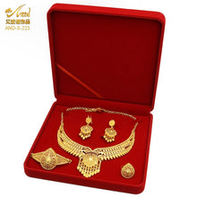Load image into Gallery viewer, ANIID Dubai Plated Jewelry Set For Women Indian Earring and Necklace Nigeria Moroccan Bridal Accessorie Wedding Bracelet Gifts