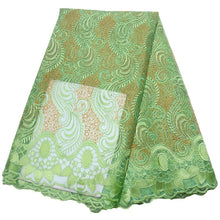 Load image into Gallery viewer, african lace fabric 2021 high quality lace nigerian lace fabric for women dress african tulle lace with stones 5yards per piece