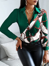 Load image into Gallery viewer, Printed Shirt Women 2022 autumn Elegant Office Ladies Blouse Clothes Fashion Lapel Long Sleeve Buttons Casual Tops For Woman