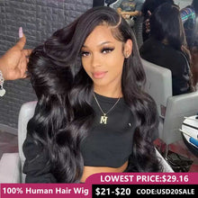 Load image into Gallery viewer, Body Wave 13x4 Lace Frontal Human Hair Wigs 30" 32" 34" Lace Front Wig Raw Indian Remy Hair Lace Front Human Hair Wigs For Women