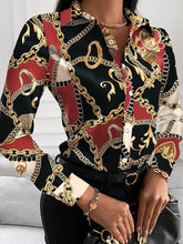 Load image into Gallery viewer, Printed Shirt Women 2022 autumn Elegant Office Ladies Blouse Clothes Fashion Lapel Long Sleeve Buttons Casual Tops For Woman