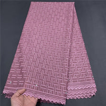 Load image into Gallery viewer, MIQIER 2021High Quality African Nigerian Tulle Lace Fabric Dress Swiss Cotton Damask Guipure Formal Prom Party Gown 5yards