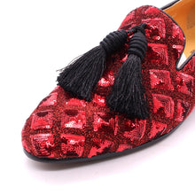 Load image into Gallery viewer, Mens Tassel Loafers Sequin Casual Shoes British Style Gentleman Wedding Dress Shoes Breathable Party Dinner Formal Shoes for Men