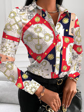 Load image into Gallery viewer, Printed Shirt Women 2022 autumn Elegant Office Ladies Blouse Clothes Fashion Lapel Long Sleeve Buttons Casual Tops For Woman