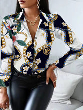 Load image into Gallery viewer, Printed Shirt Women 2022 autumn Elegant Office Ladies Blouse Clothes Fashion Lapel Long Sleeve Buttons Casual Tops For Woman