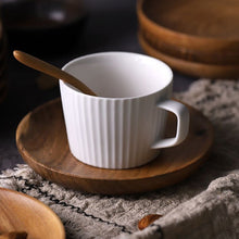 Load image into Gallery viewer, Round Wooden Plate Acacia Wood Serving Tray Dessert Food Plate Snack Dish Fruit Salad Appetizer Tray Wooden Utensils Tableware