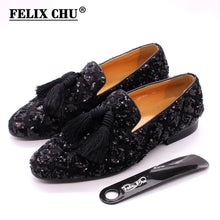 Load image into Gallery viewer, Mens Tassel Loafers Sequin Casual Shoes British Style Gentleman Wedding Dress Shoes Breathable Party Dinner Formal Shoes for Men