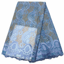 Load image into Gallery viewer, african lace fabric 2021 high quality lace nigerian lace fabric for women dress african tulle lace with stones 5yards per piece