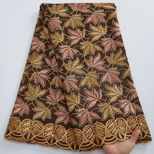 Load image into Gallery viewer, Coffee Color Swiss Voile Lace In Switzerland African Cotton Lace Fabric 2022 High Quality 5Yards Nigerian Lace Fabrics Y2867