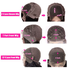 Load image into Gallery viewer, Nicelight Brazilian Water Wave Lace Front Wigs Remy Pre-Plucked Curly Lace Frontal Wigs Human Hair Wet And Wavy Short Bob Wigs
