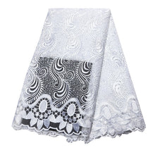 Load image into Gallery viewer, african lace fabric 2021 high quality lace nigerian lace fabric for women dress african tulle lace with stones 5yards per piece