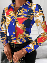 Load image into Gallery viewer, Printed Shirt Women 2022 autumn Elegant Office Ladies Blouse Clothes Fashion Lapel Long Sleeve Buttons Casual Tops For Woman