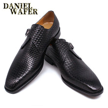 Load image into Gallery viewer, Luxury Men Loafers Shoes Slip on Monk Strap Mix Color Black Men Casual Shoes Dress Office Business Wedding Genuine Leather Shoes