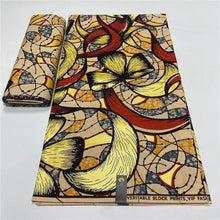 Load image into Gallery viewer, 2022 Cheapest Price Best Quality African Fashion Golden Wax Fabrics Nigerian Golden Ankara Printed Wax Materials 6 Yards/pcs