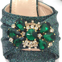 Load image into Gallery viewer, 2022 Lastest Noble and Elegangt Fashionable Special Style Ladies Shoes and Bag Set in Green Color for Party and Wedding
