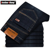Load image into Gallery viewer, Men's Fashion Business Jeans Classic Style Casual Stretch Slim Jean Pants Male Brand Denim Trousers Black Blue