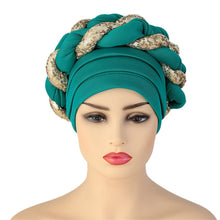 Load image into Gallery viewer, Latest African Auto Geles Headtie Already Made Headties Shinning Sequins Turban Cap for Women Ready Female Head Wraps