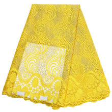 Load image into Gallery viewer, african lace fabric 2021 high quality lace nigerian lace fabric for women dress african tulle lace with stones 5yards per piece