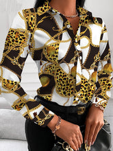 Load image into Gallery viewer, Printed Shirt Women 2022 autumn Elegant Office Ladies Blouse Clothes Fashion Lapel Long Sleeve Buttons Casual Tops For Woman