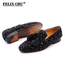 Load image into Gallery viewer, Mens Tassel Loafers Sequin Casual Shoes British Style Gentleman Wedding Dress Shoes Breathable Party Dinner Formal Shoes for Men