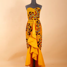 Load image into Gallery viewer, African Dresses for Women Strapless High Waist Sleeveless Ankara Print Maxi Dress Elegant Party Wedding Evening Wear A2125039