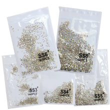 Load image into Gallery viewer, SS3-ss8 1440pcs Clear Crystal AB gold 3D Non HotFix FlatBack Nail Art Rhinestones Decorations Shoes And Dancing Decoration