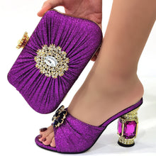 Load image into Gallery viewer, 2022 Lastest Noble and Elegangt Fashionable Special Style Ladies Shoes and Bag Set in Green Color for Party and Wedding
