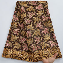 Load image into Gallery viewer, Coffee Color Swiss Voile Lace In Switzerland African Cotton Lace Fabric 2022 High Quality 5Yards Nigerian Lace Fabrics Y2867