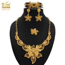 Load image into Gallery viewer, Nigerian Wedding Jewelry Set Gold Plated Dubai African Chokers Necklace Earrings Rings Fashion Bridal Jewellery Sets For Women