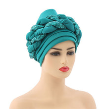 Load image into Gallery viewer, Latest African Auto Geles Headtie Already Made Headties Shinning Sequins Turban Cap for Women Ready Female Head Wraps