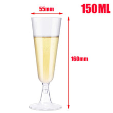 Load image into Gallery viewer, 30pcs Gold Champagne Flutes Plastic Disposable Plastic Glasses Wine Toasting Wedding Party Cocktail Cups Celebration Supplies