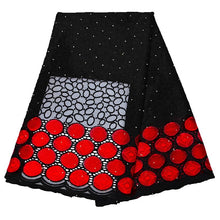Load image into Gallery viewer, african lace fabric 2021 high quality lace nigerian lace fabric for women dress african tulle lace with stones 5yards per piece