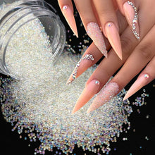 Load image into Gallery viewer, Crystal Tiny Glass Balls Rhinestones For Manicure Microbead Caviar Beads Nail Art Decorations DIY Charms 3D Nails Accessories
