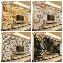 Load image into Gallery viewer, Custom Mural Wallpaper 3D Luxury Golden Large Wall Painting Living Room Modern Wall Paper TV Sofa Bedroom Study Home Decor