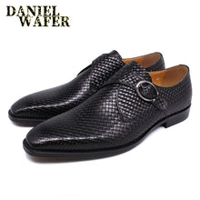 Load image into Gallery viewer, Luxury Men Loafers Shoes Slip on Monk Strap Mix Color Black Men Casual Shoes Dress Office Business Wedding Genuine Leather Shoes