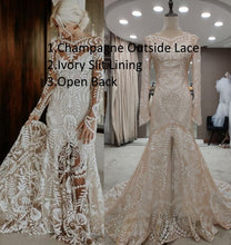 Load image into Gallery viewer, #4055 2 piece in 1 BOHO bohemian long sleeve destination Wedding Dress pre wedding shoot post Bride Gown