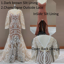 Load image into Gallery viewer, #4055 2 piece in 1 BOHO bohemian long sleeve destination Wedding Dress pre wedding shoot post Bride Gown