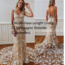 Load image into Gallery viewer, #4055 2 piece in 1 BOHO bohemian long sleeve destination Wedding Dress pre wedding shoot post Bride Gown