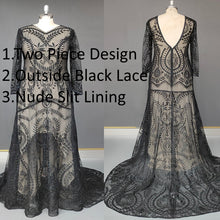 Load image into Gallery viewer, #4055 2 piece in 1 BOHO bohemian long sleeve destination Wedding Dress pre wedding shoot post Bride Gown