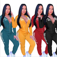 Load image into Gallery viewer, Spring Letter Pink Print Tracksuit Women Casual Outfits Two Piece Set Pants Suits Plus Size Clothing Sets