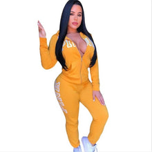 Load image into Gallery viewer, Spring Letter Pink Print Tracksuit Women Casual Outfits Two Piece Set Pants Suits Plus Size Clothing Sets